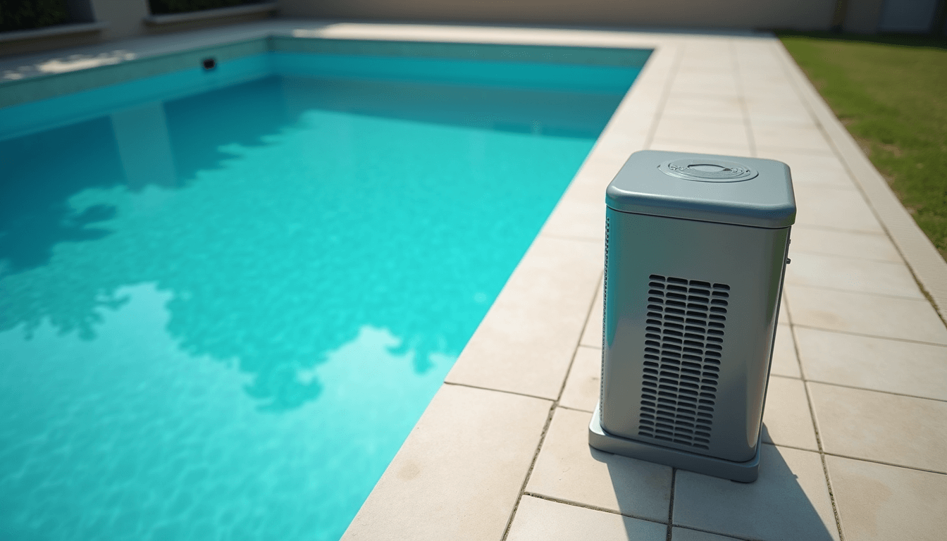 Pool heater unit showing signs of wear